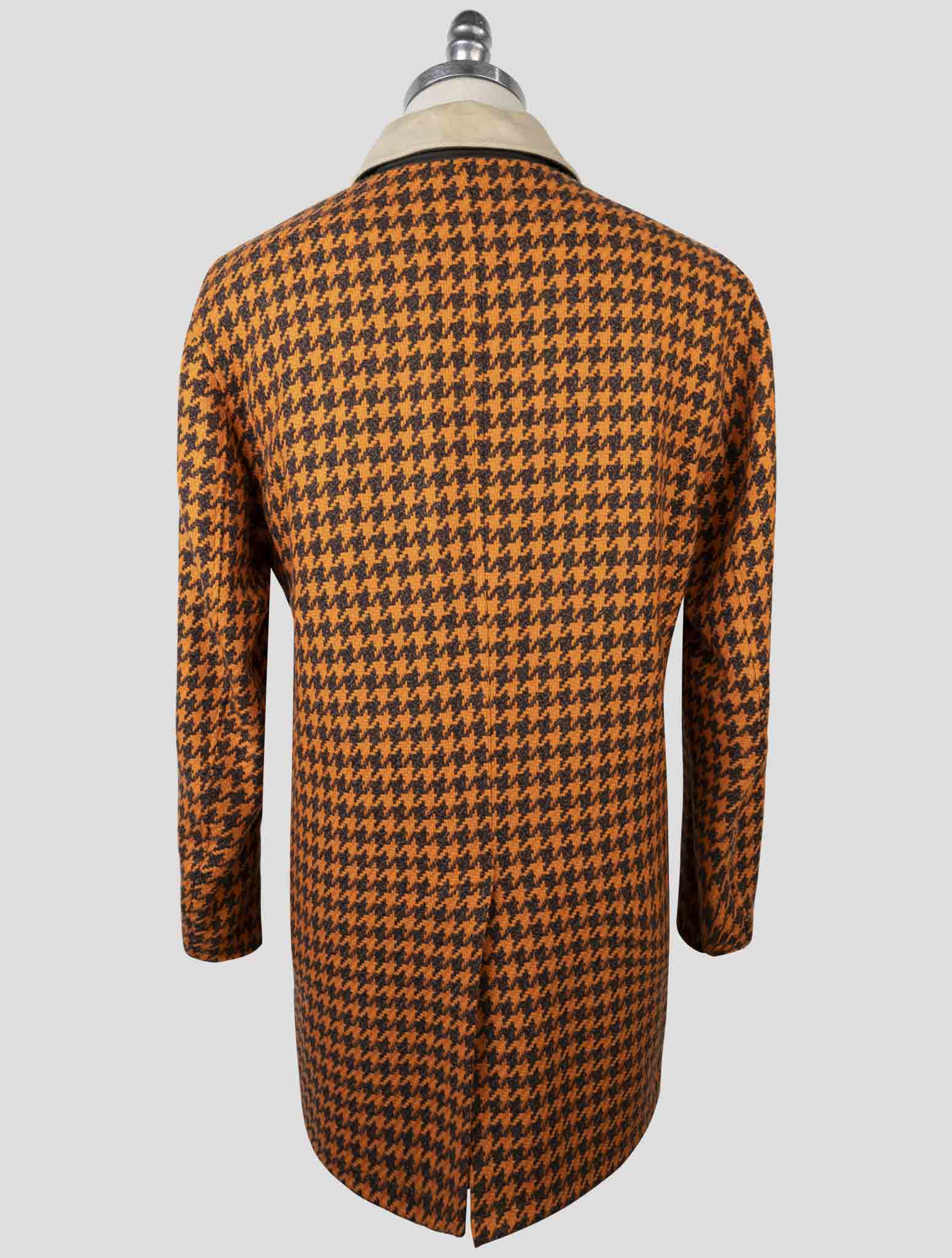 Kiton Orange Brown Cashmere Pl Reverse Overcoat