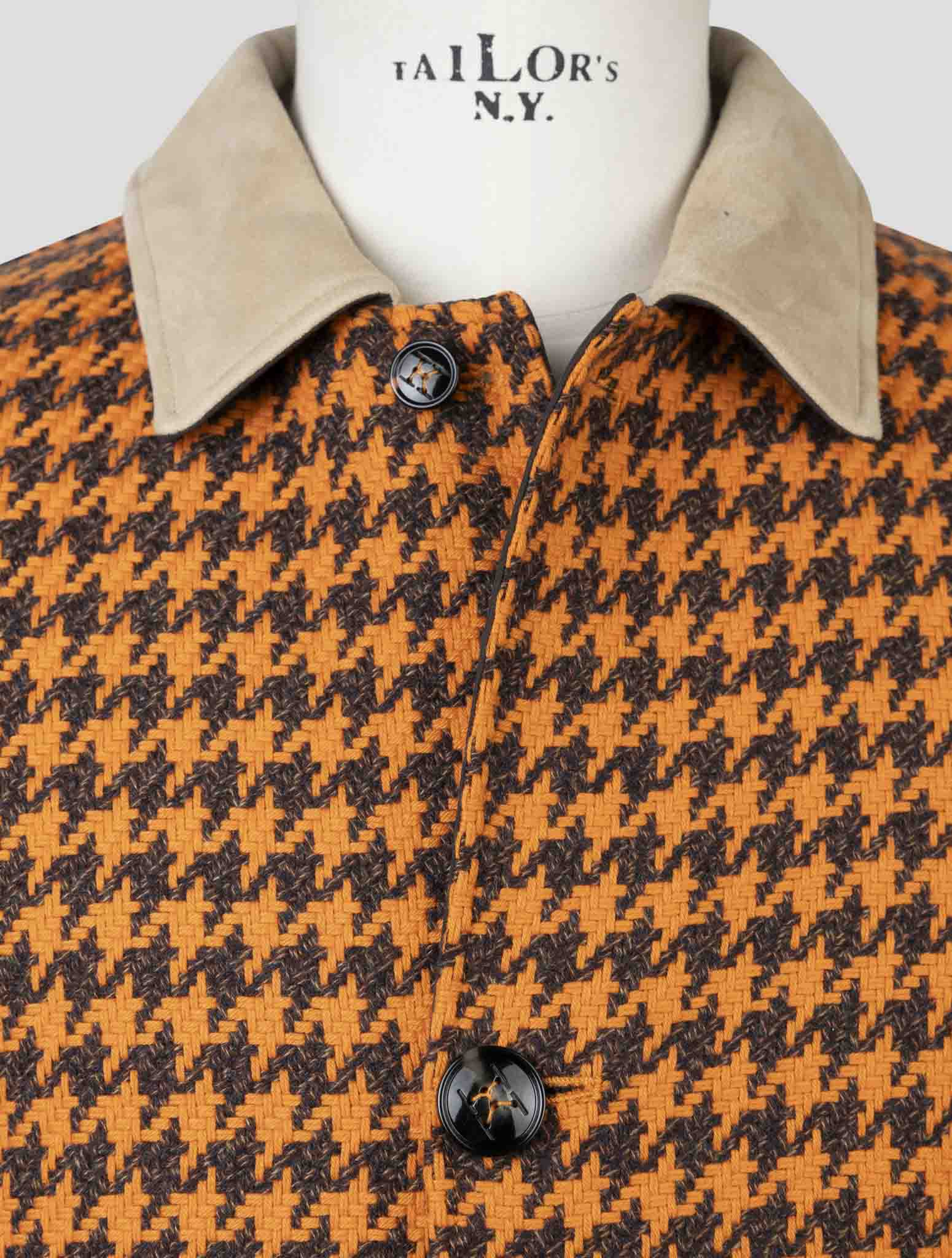 Kiton Orange Brown Cashmere Pl Reverse Overcoat
