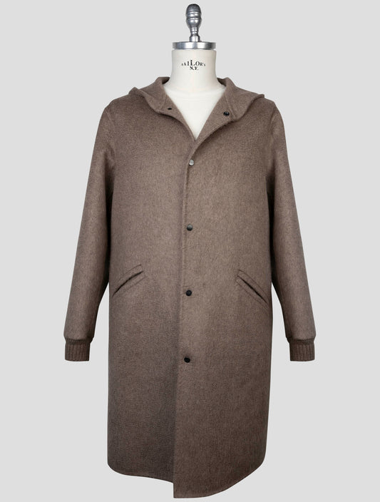 kiton Brown Wool Cashmere Overcoat