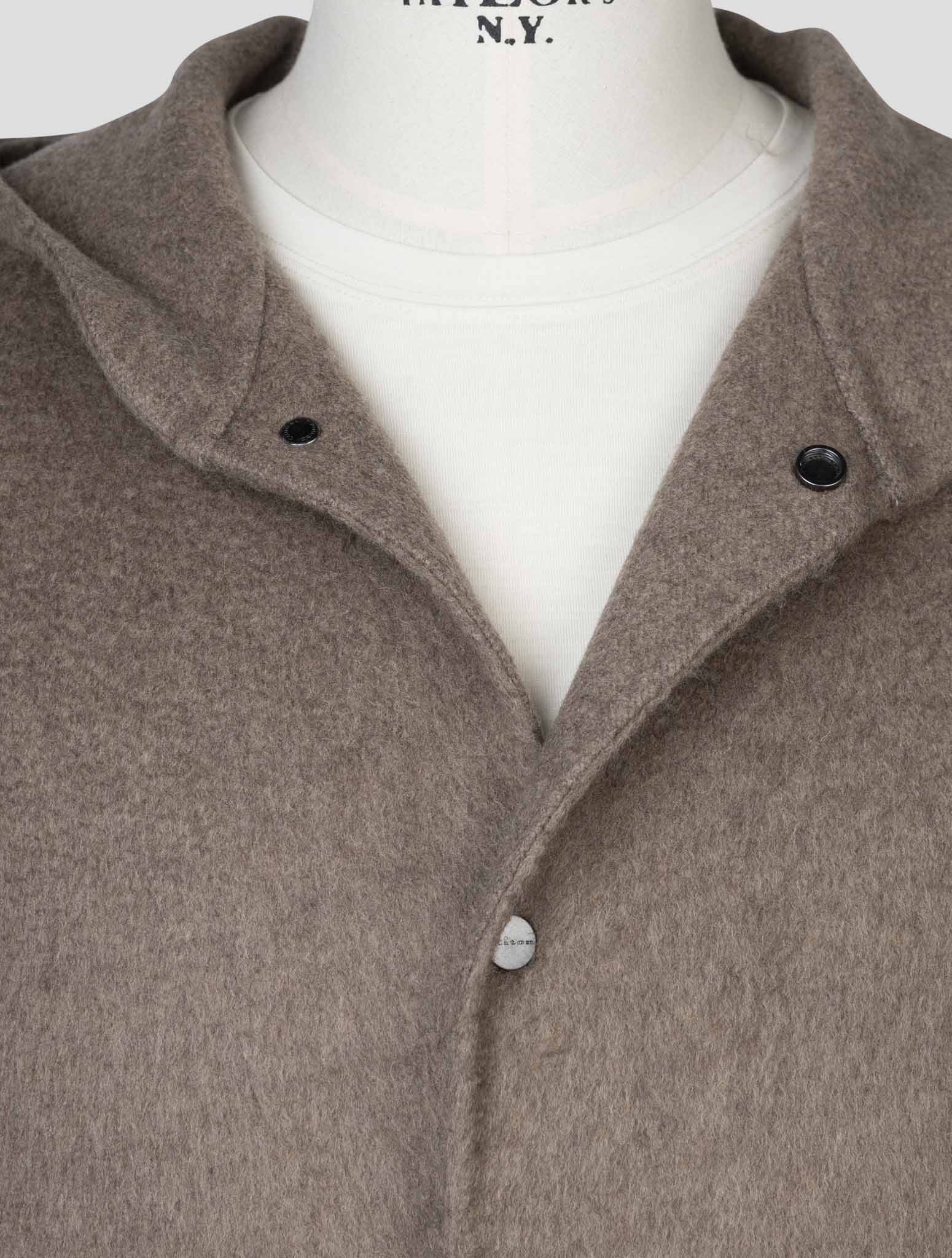 kiton Brown Wool Cashmere Overcoat