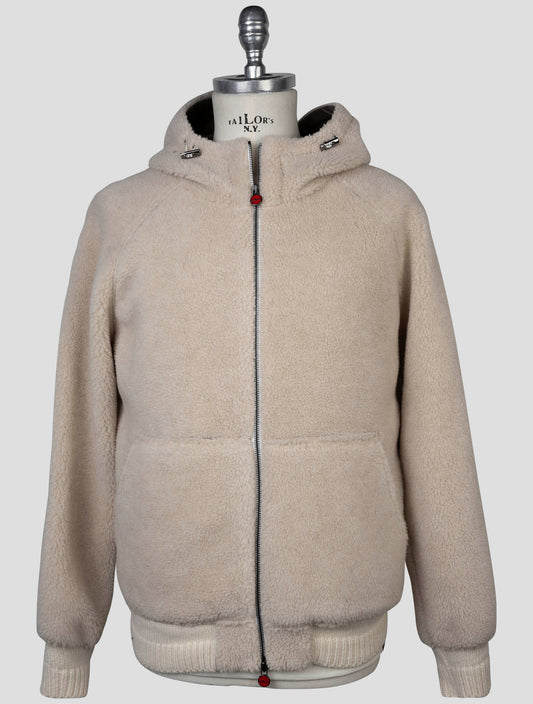 kiton Beige Virgin  Wool Silk Coat