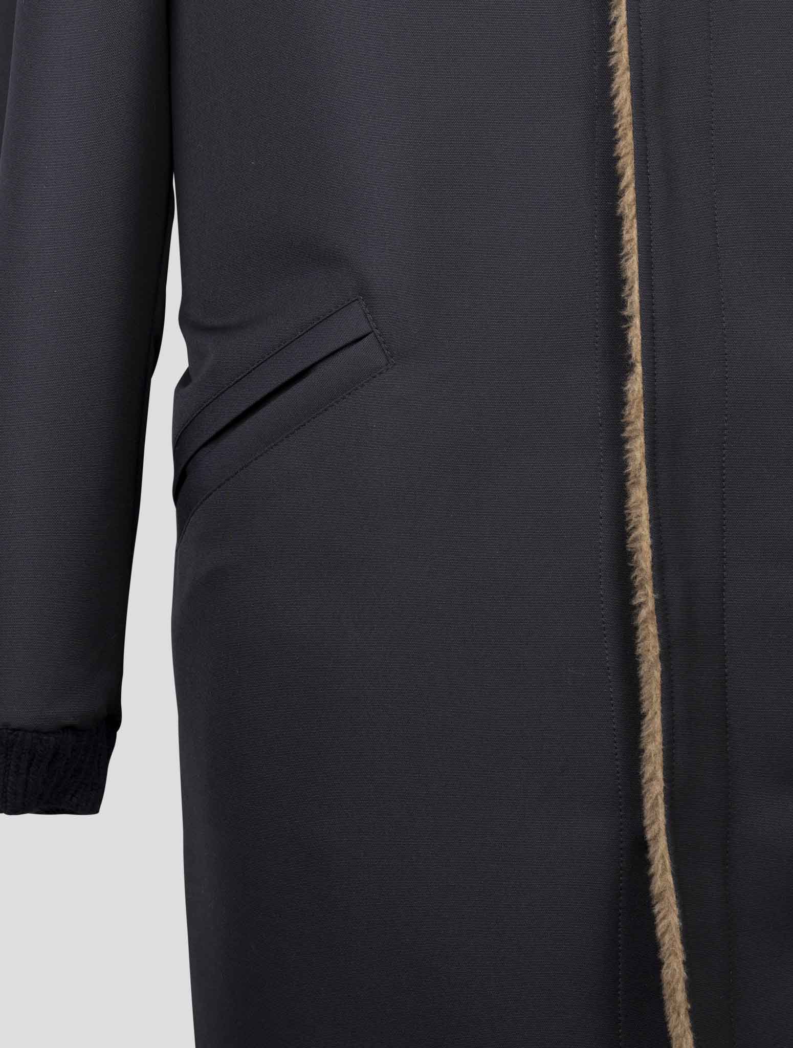 kiton Blue Wool Pa Wv Silk Reverse Overcoat