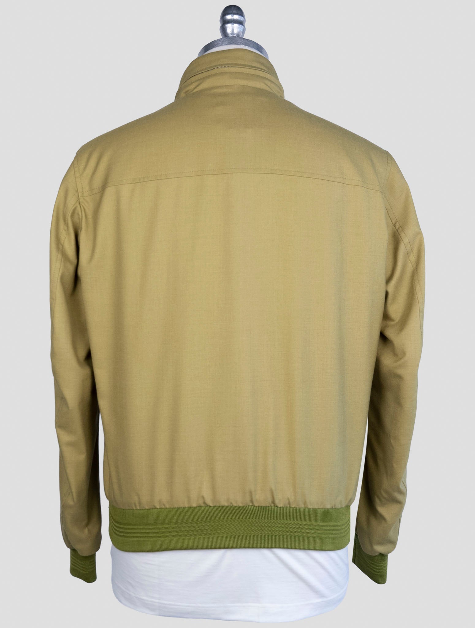 kiton Green Beige Cashmere Silk Pl Reverse Coat
