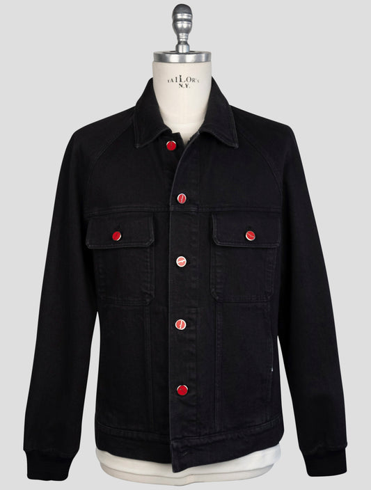 kiton Black Cotton Ea Coat