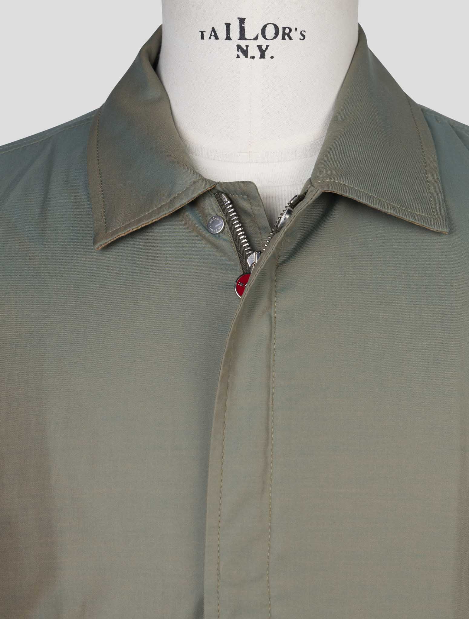 Kiton Green Cotton Coat