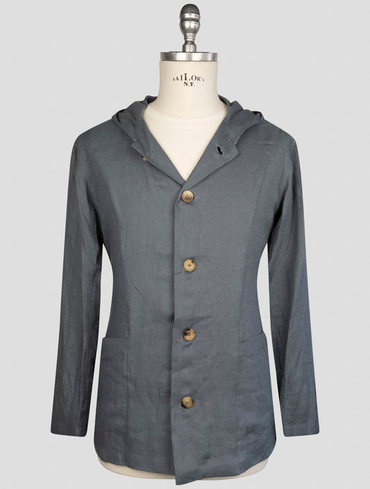 Kiton Gray Linen Shirt Luca
