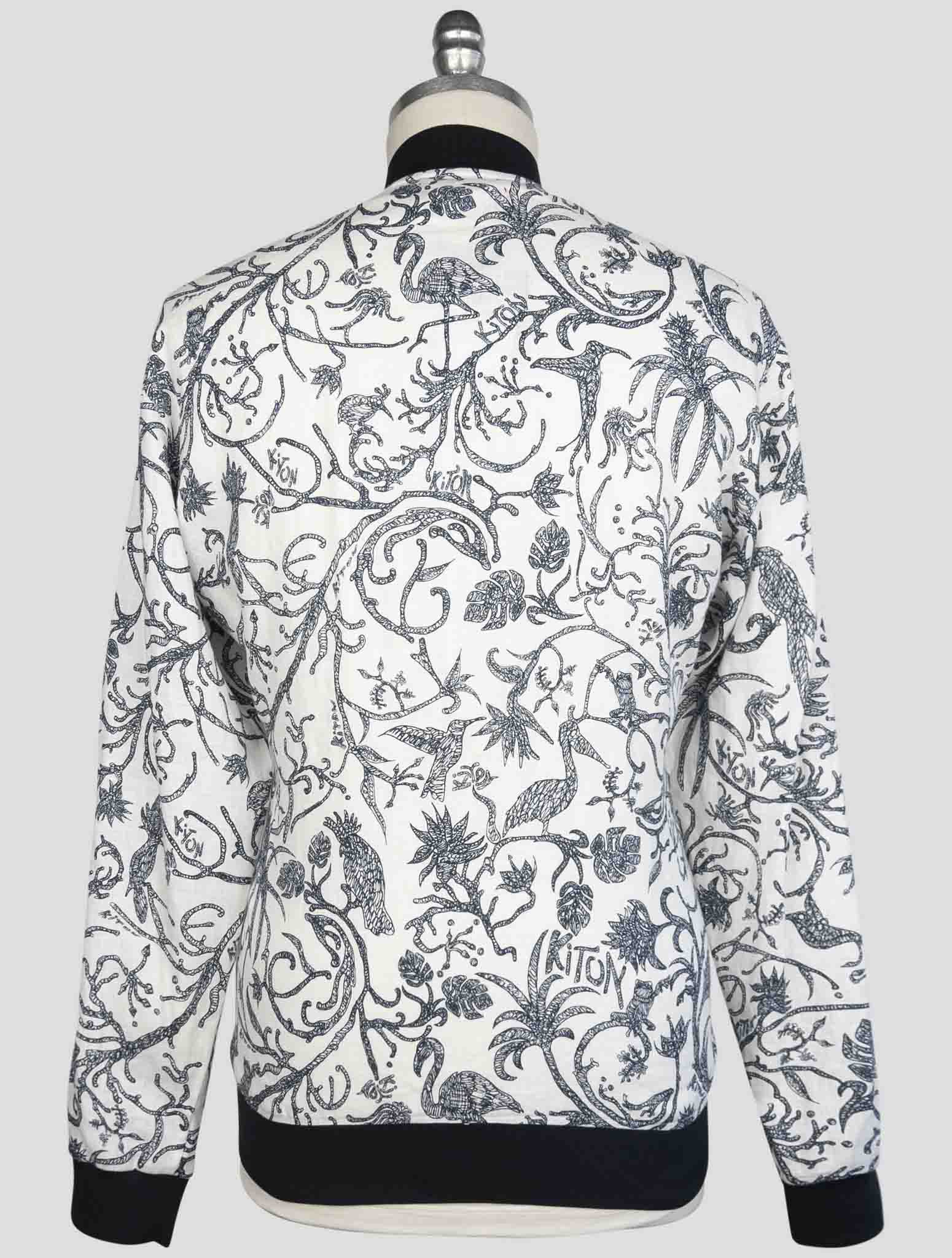 Kiton Blue White Linen Coat