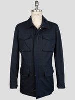 Kiton Blue Cotton Coat