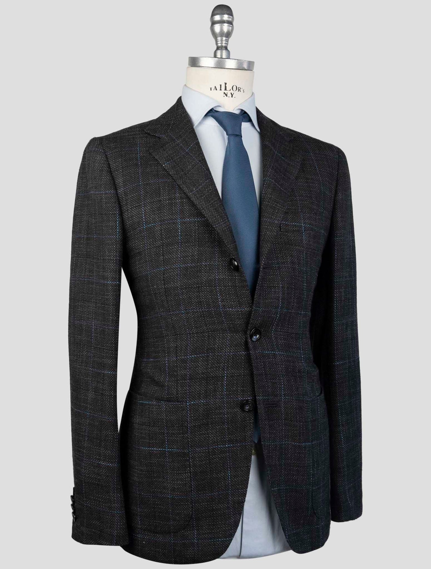 Kiton Brown Cashmere Virgin Wool Silk Cotton Pa Blazer