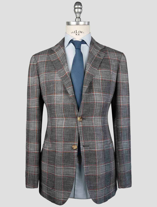Kiton Multicolor Cashmere Virgin Wool Silk Cotton Pa Blazer