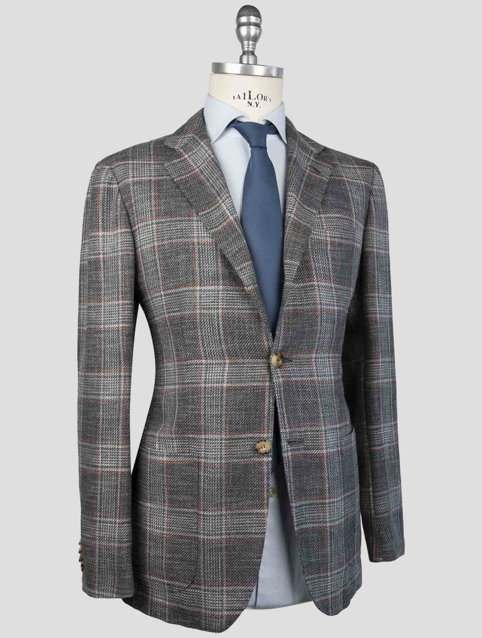Kiton Multicolor Cashmere Virgin Wool Silk Cotton Pa Blazer