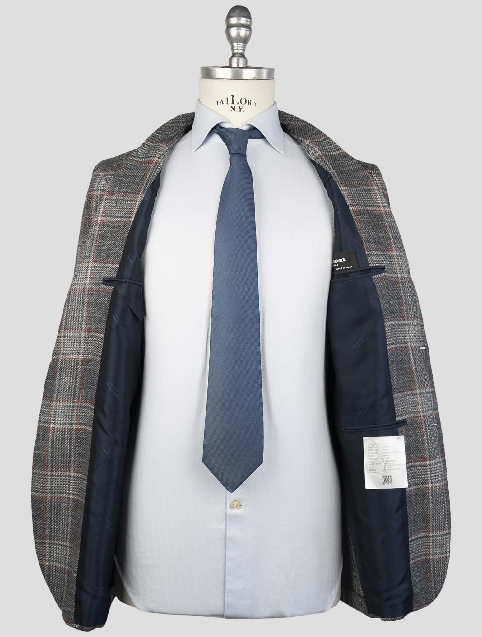 Kiton Multicolor Cashmere Virgin Wool Silk Cotton Pa Blazer