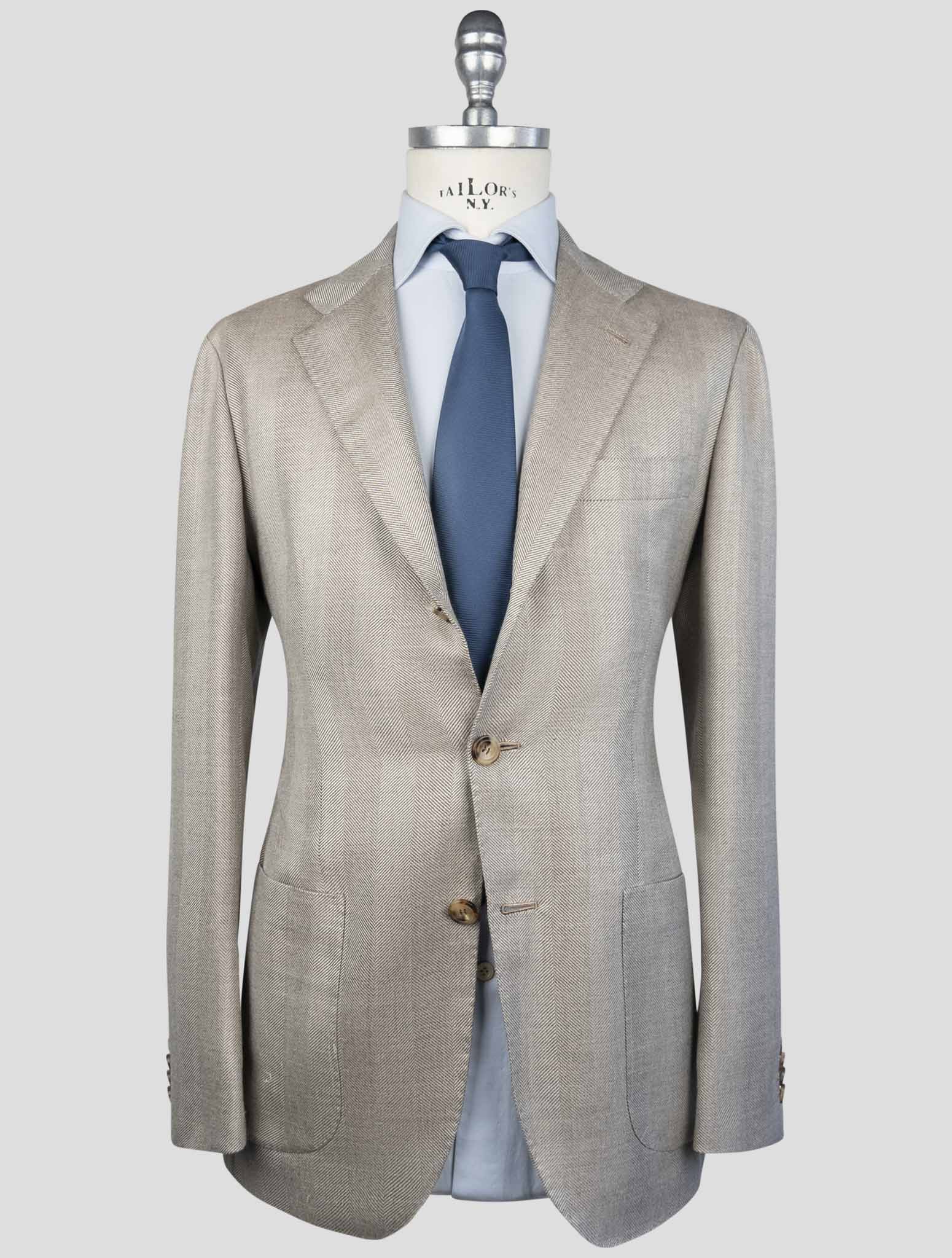 Kiton Brown  Cashmere Silk Linen Blazer