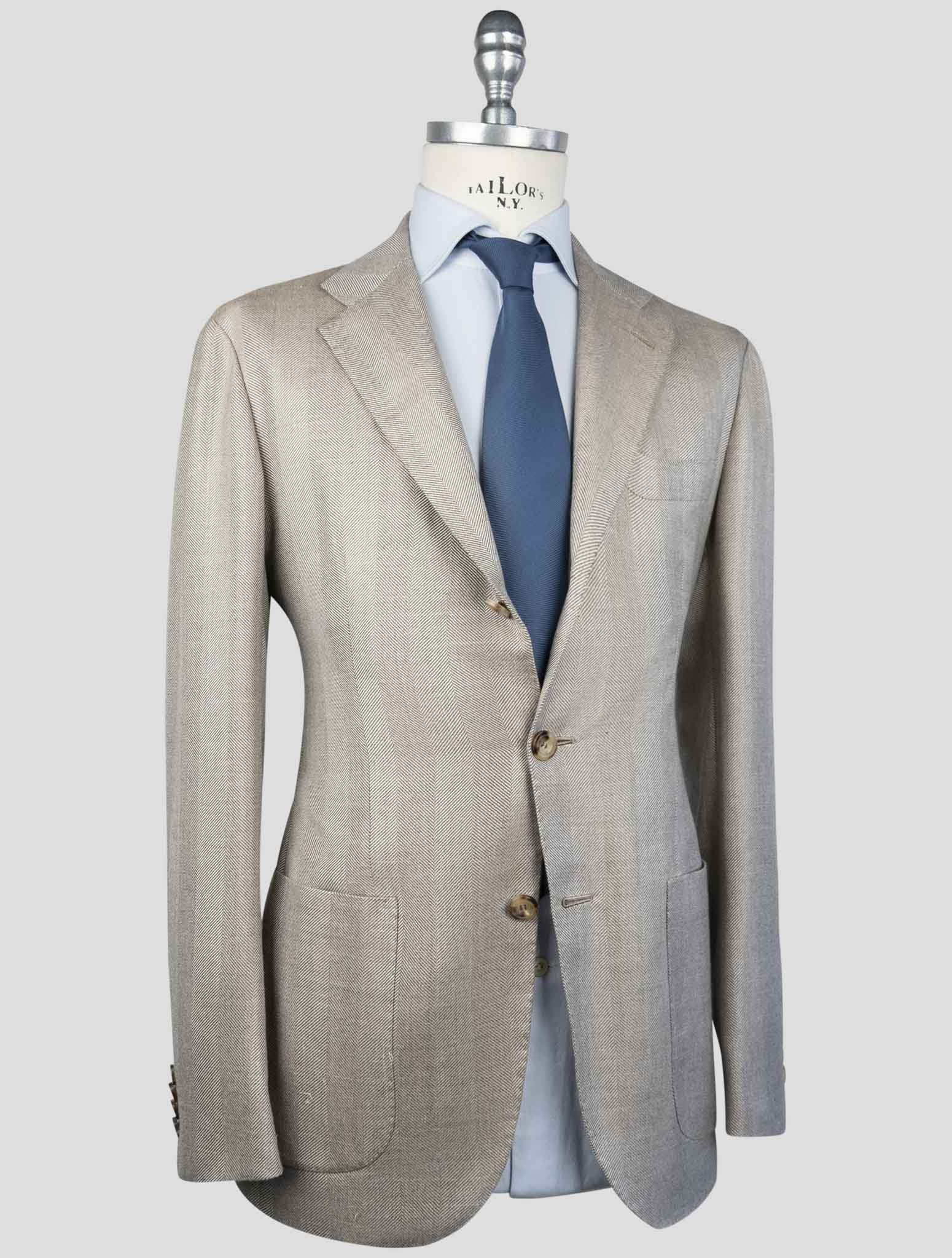 Kiton Brown  Cashmere Silk Linen Blazer
