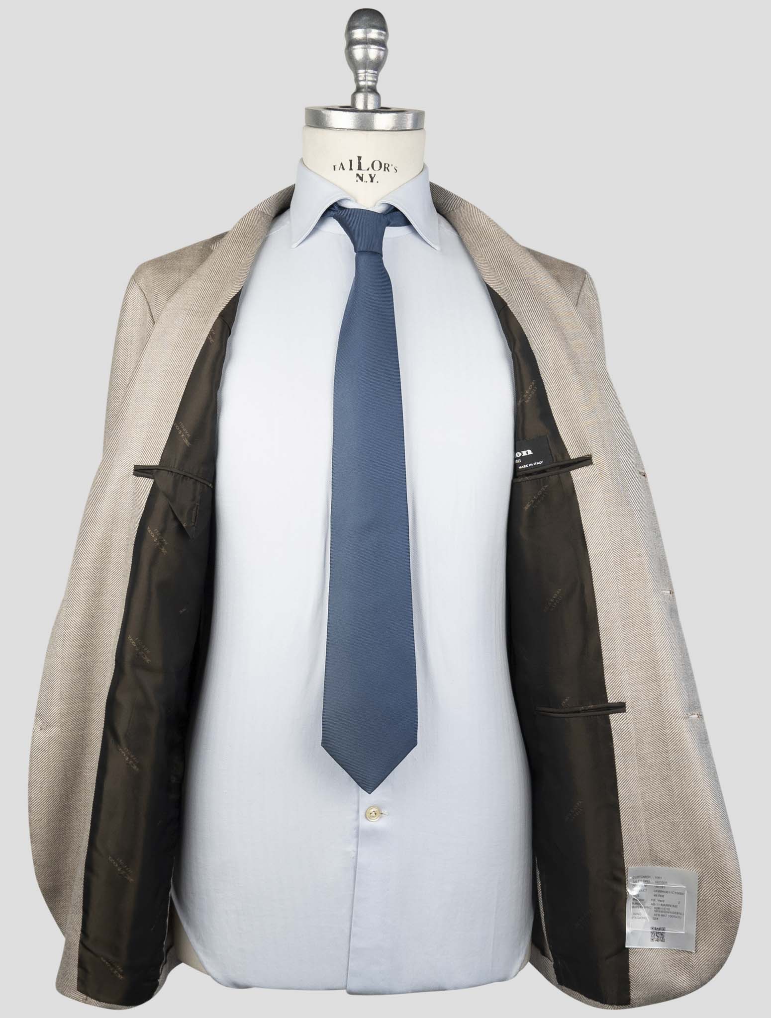 Kiton Brown  Cashmere Silk Linen Blazer