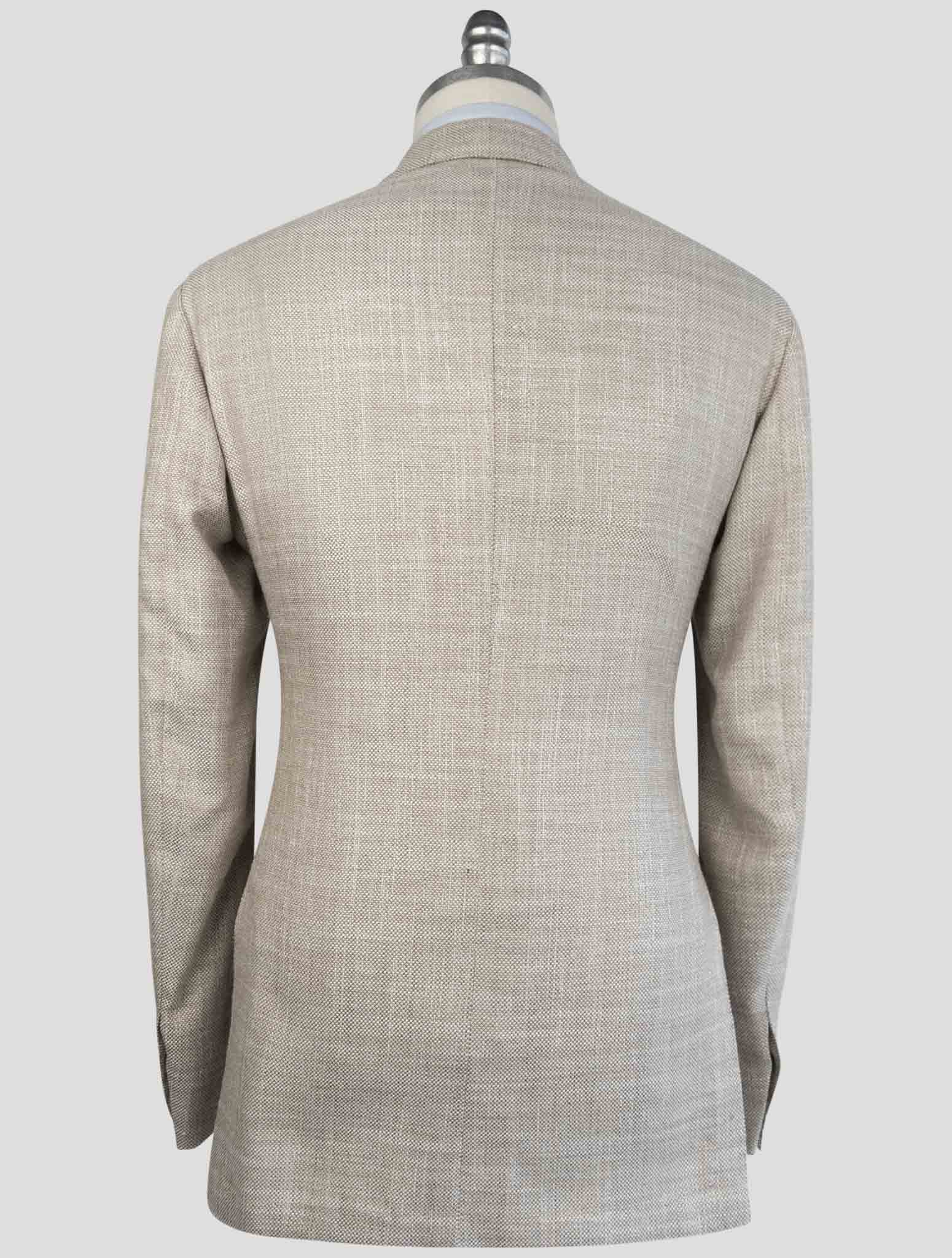 Kiton Brown Cashmere Wool Silk Linen Blazer