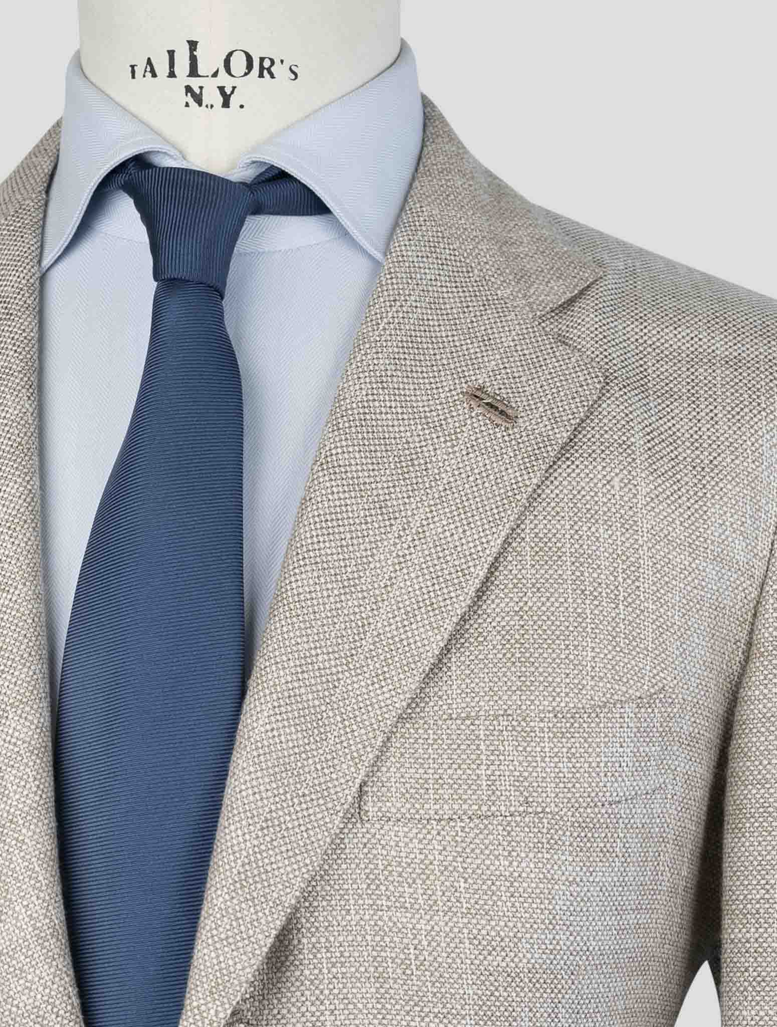 Kiton Brown Cashmere Wool Silk Linen Blazer