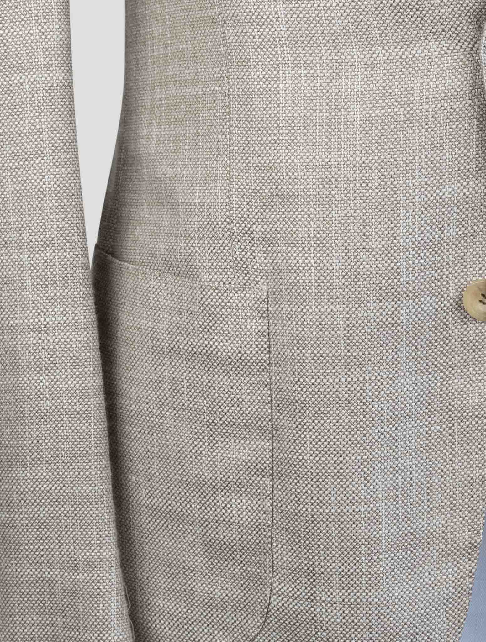 Kiton Brown Cashmere Wool Silk Linen Blazer