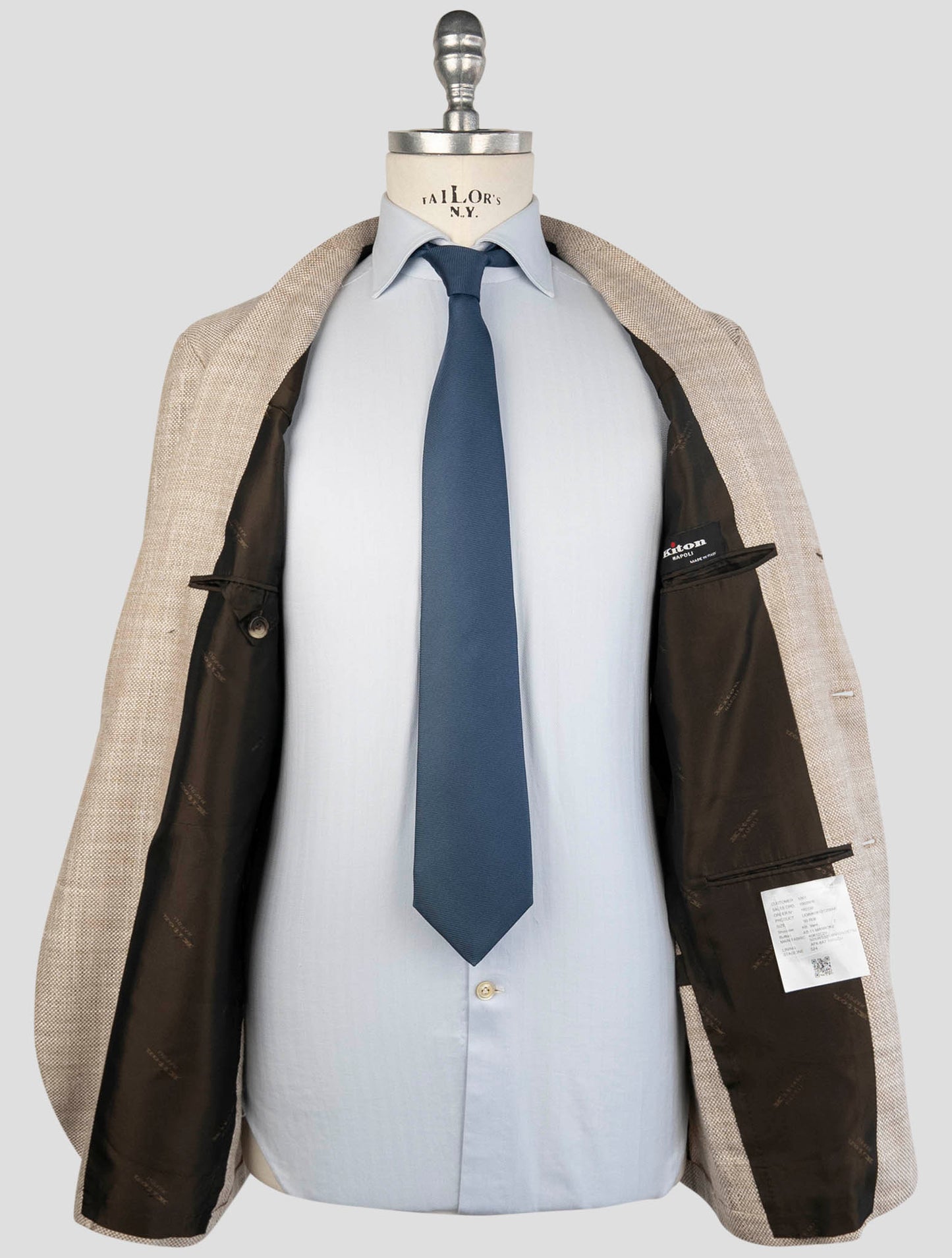 Kiton Brown Cashmere Wool Silk Linen Blazer