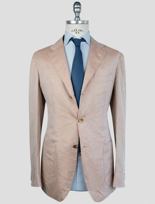 Kiton Beige Linen Cotton Blazer