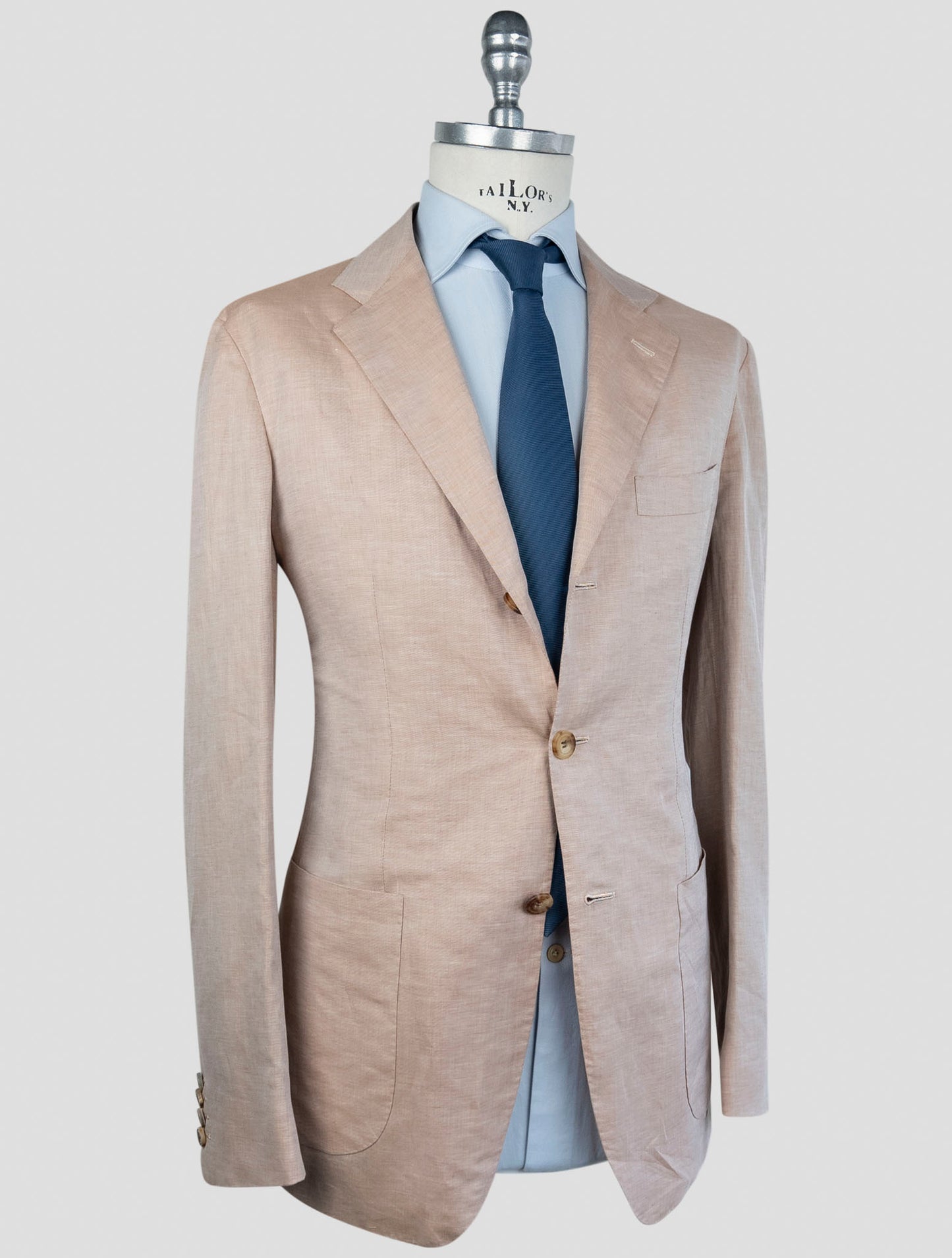 Kiton Beige Linen Cotton Blazer