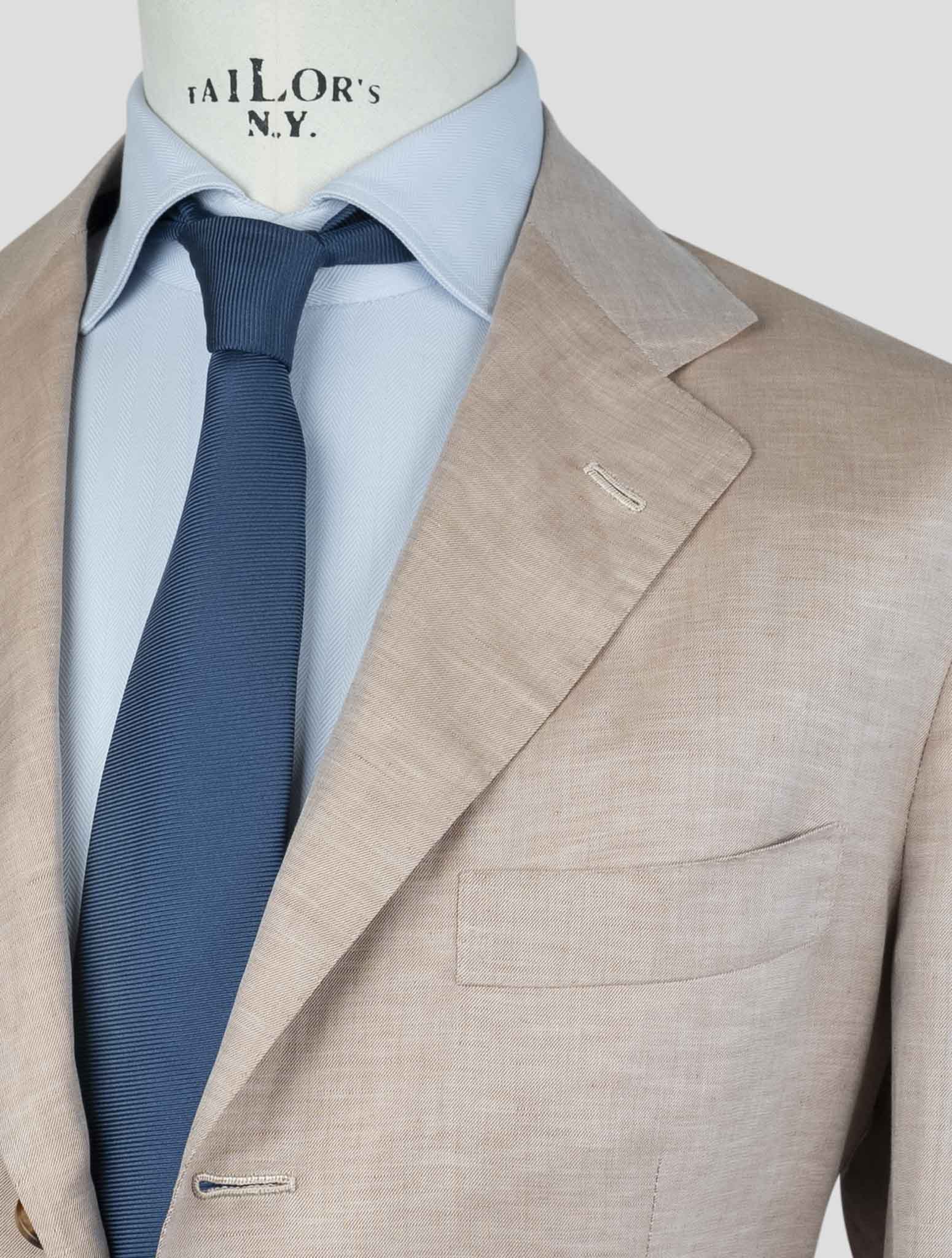 Kiton Beige Linen Cotton Blazer