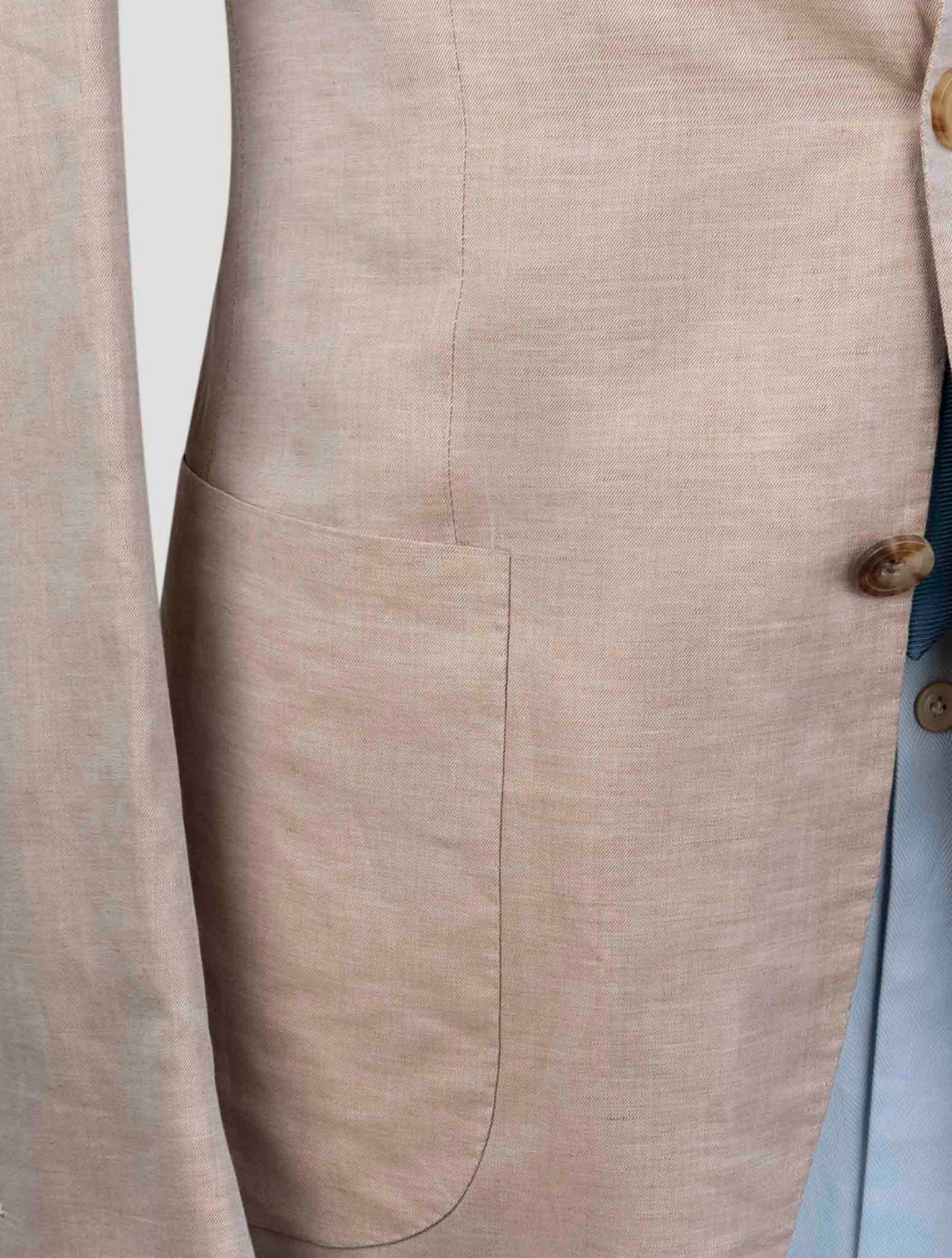 Kiton Beige Linen Cotton Blazer