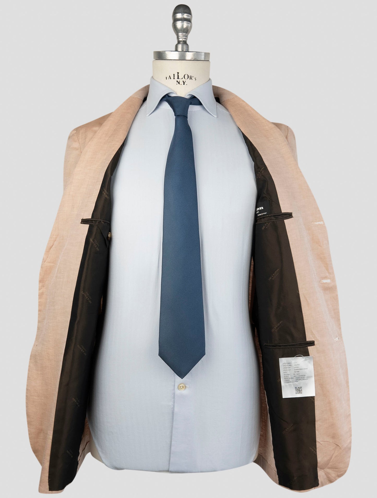 Kiton Beige Linen Cotton Blazer