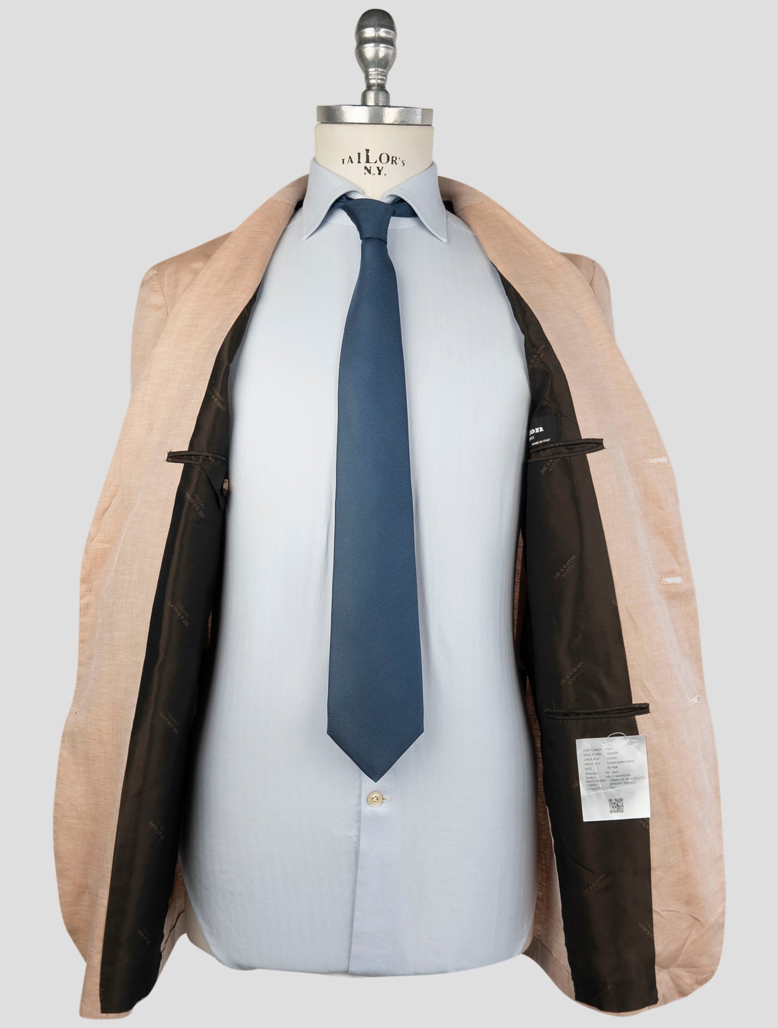 Kiton Beige Linen Cotton Blazer