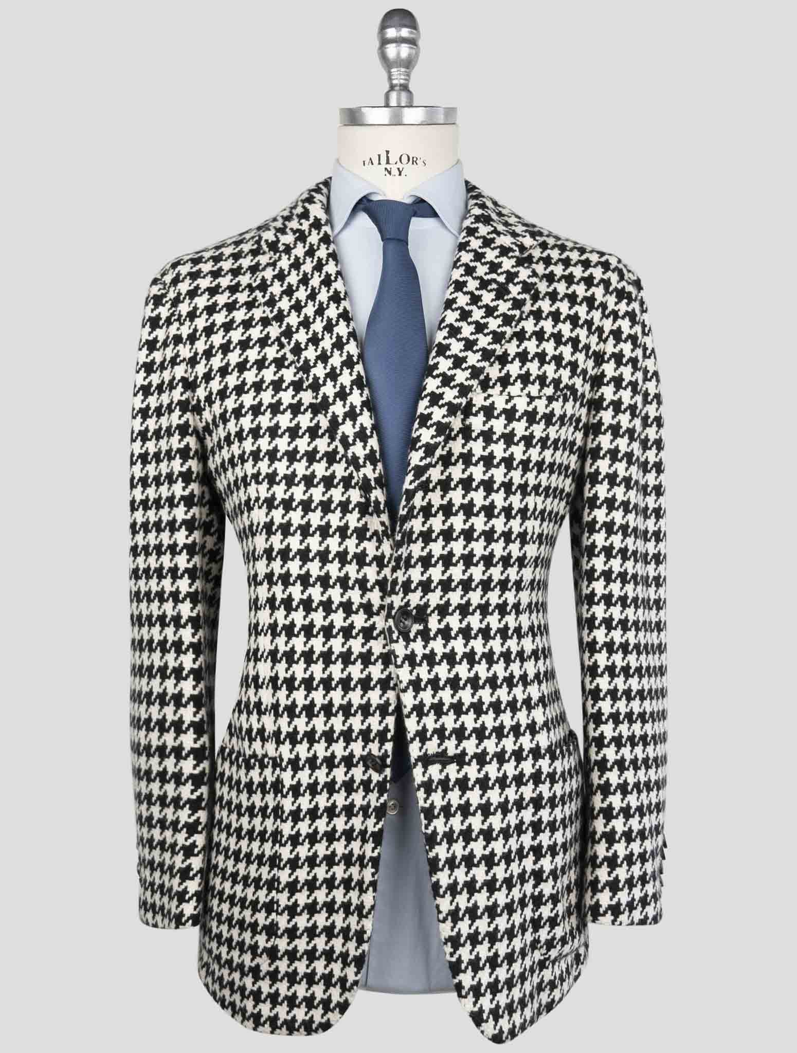 Kiton Black White Cashmere Blazer