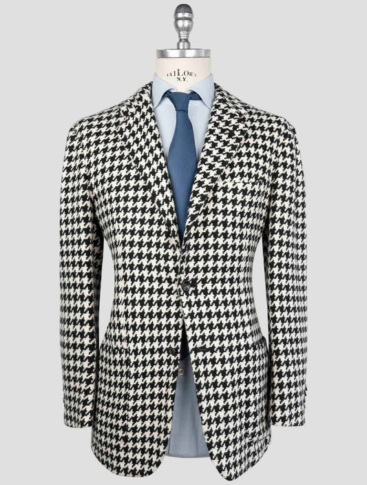 Kiton Black White Cashmere Blazer