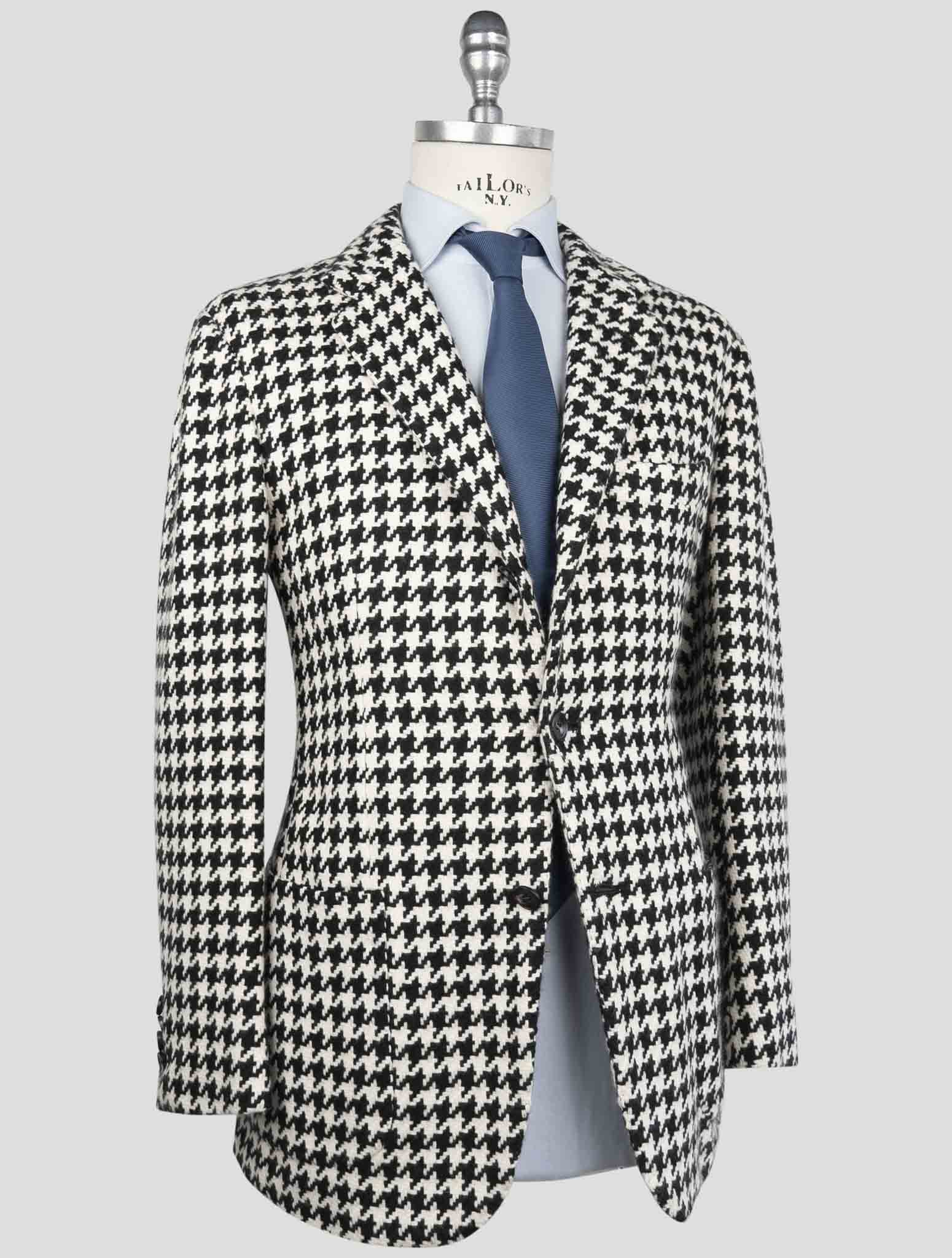 Kiton Black White Cashmere Blazer
