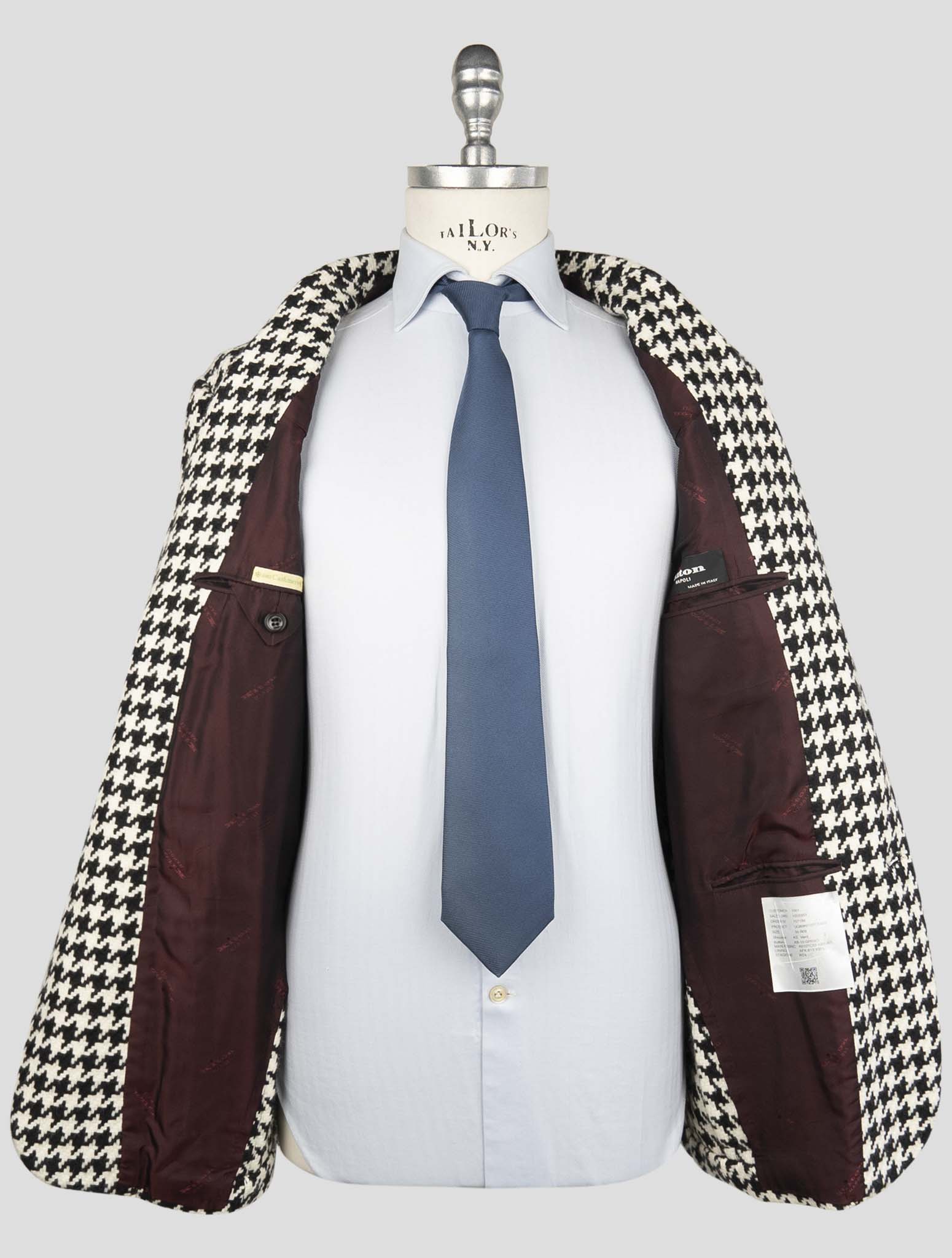 Kiton Black White Cashmere Blazer