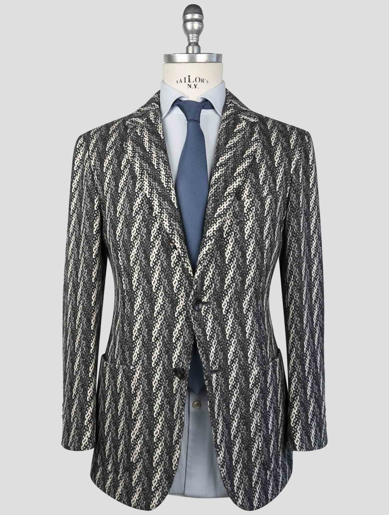 Kiton Gray White Cashmere Blazer