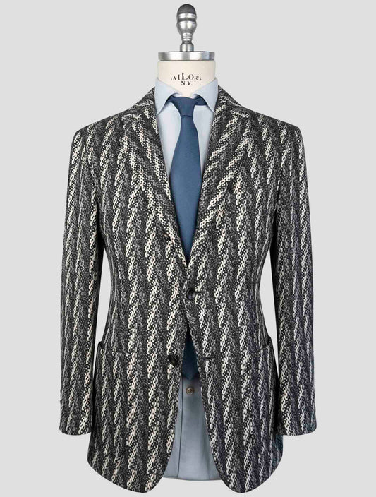 Kiton Gray White Cashmere Blazer