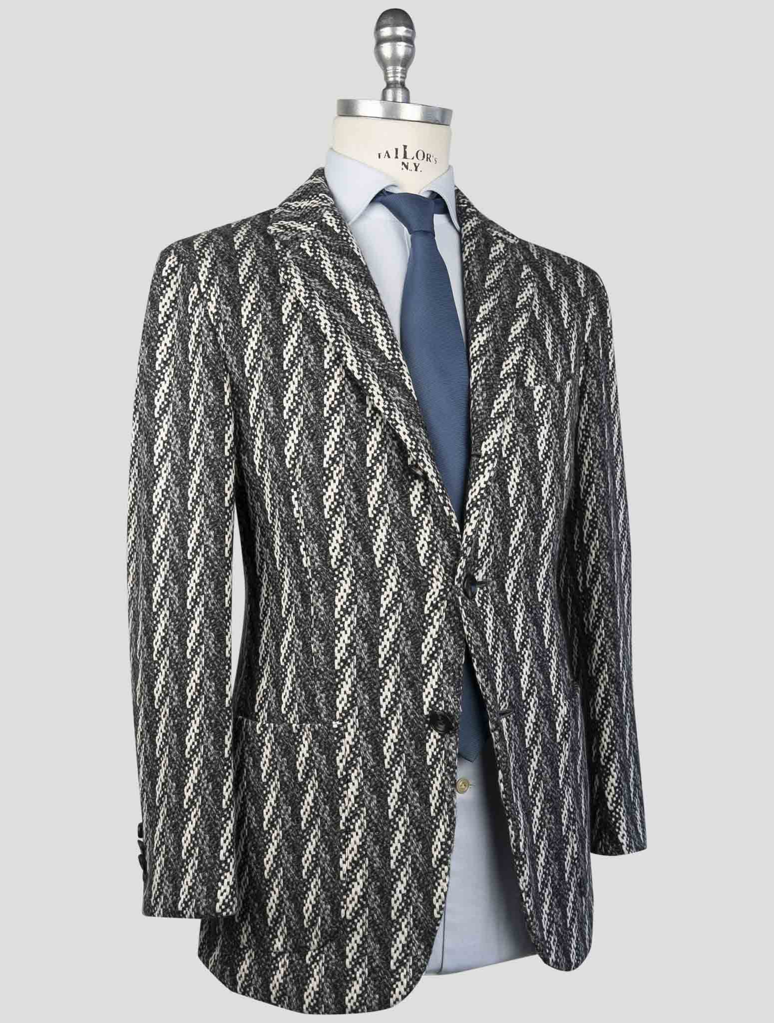 Kiton Gray White Cashmere Blazer
