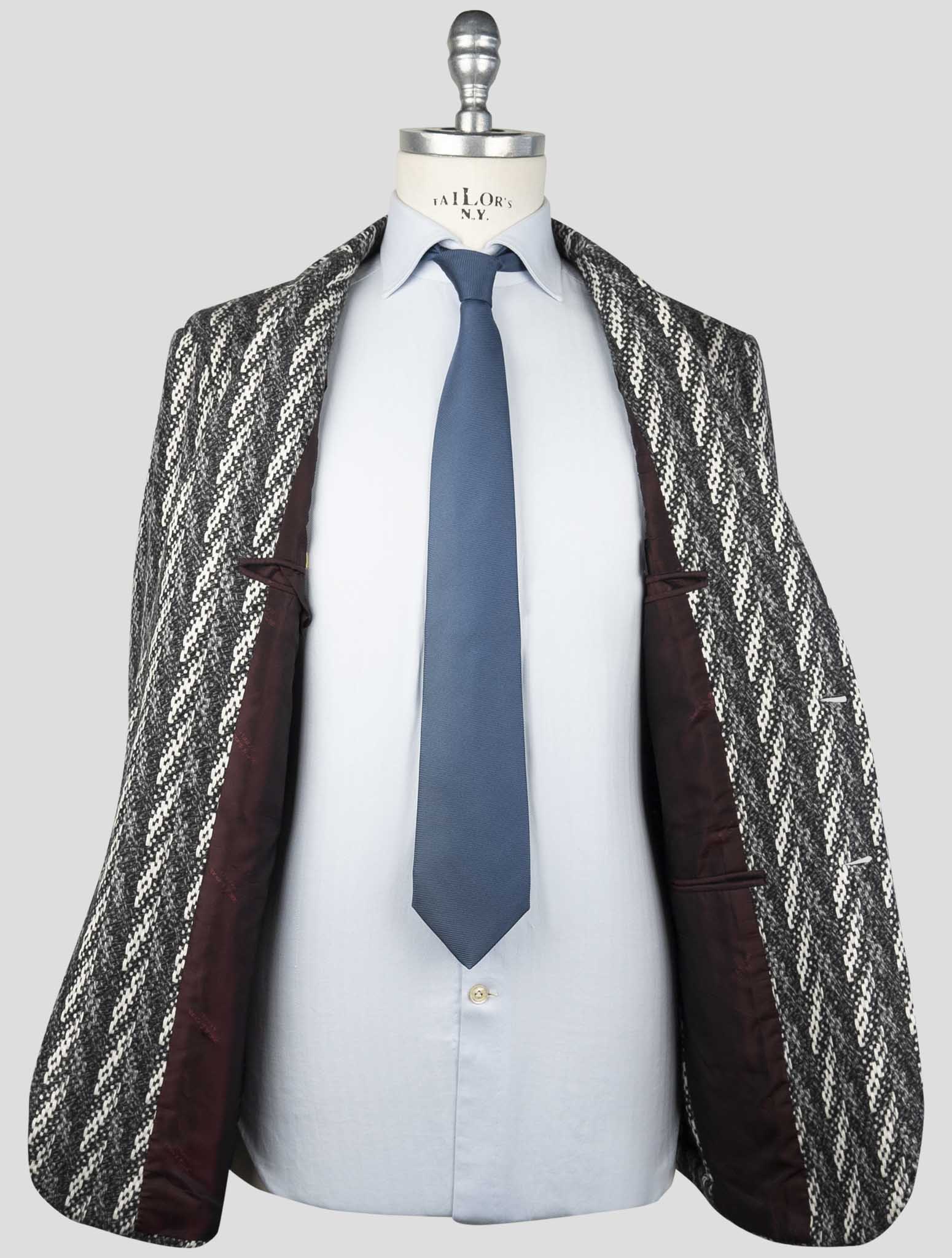 Kiton Gray White Cashmere Blazer