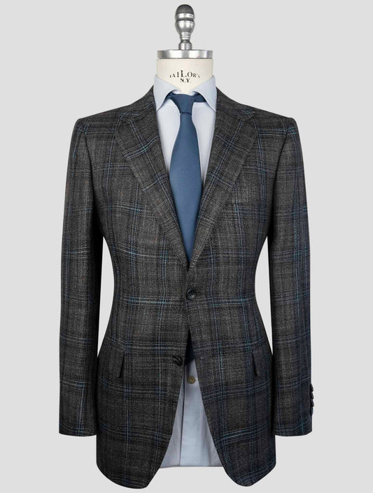 Kiton Dark Gray Cashmere Silk Virgin Wool Blazer