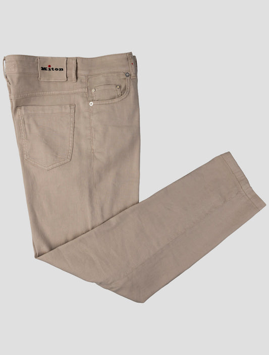 Kiton Beige Linen Cotton Ea Jeans