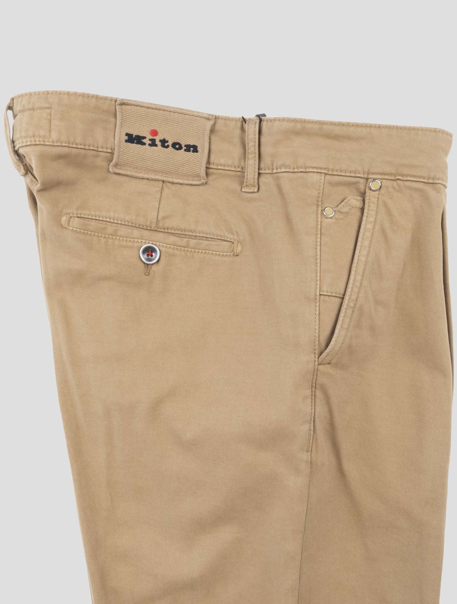 Kiton Brown Cotton Cashmere Ea Pants