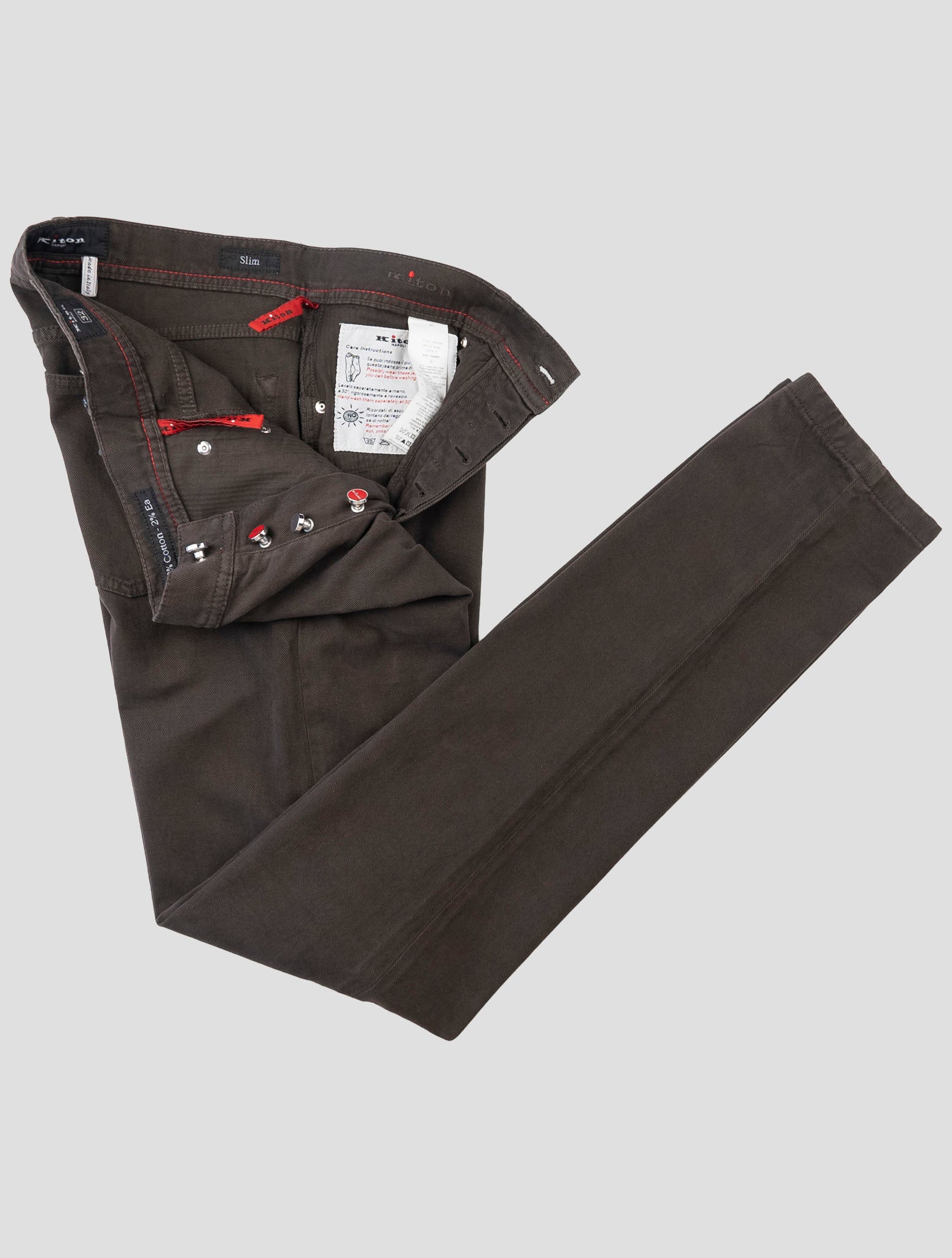 Kiton Brown Cotton Ea Jeans
