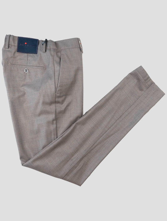 Kiton Brown Wool Dress Pants