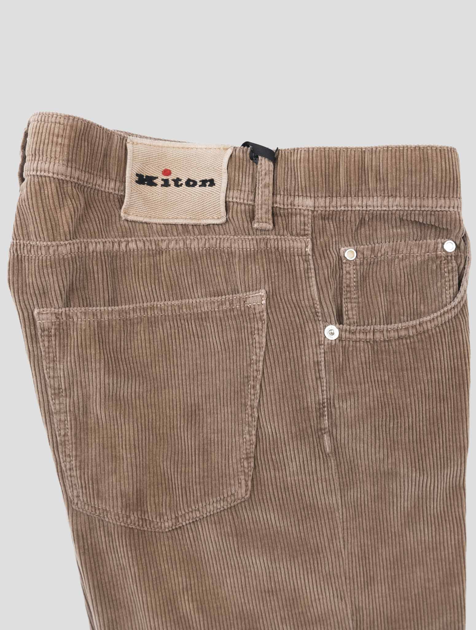 Kiton Brown Cotton Ea Velvet Jeans