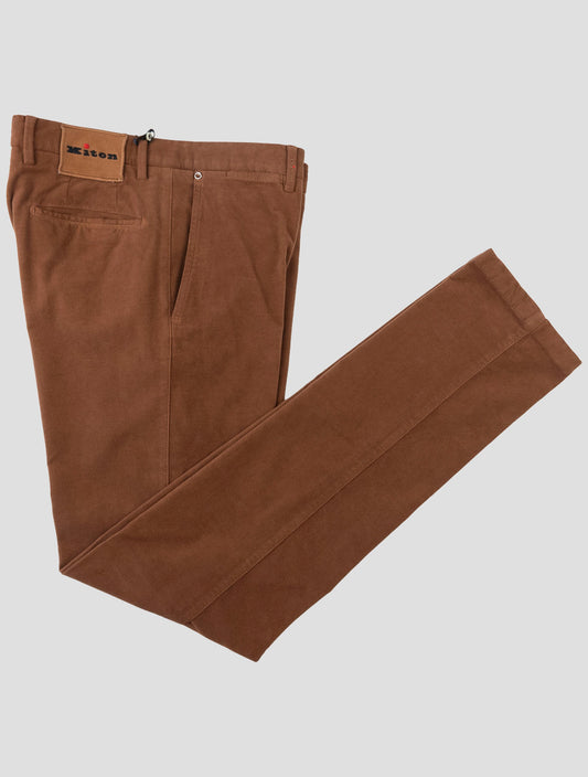 Kiton Brown Cotton Wool Ea Pants