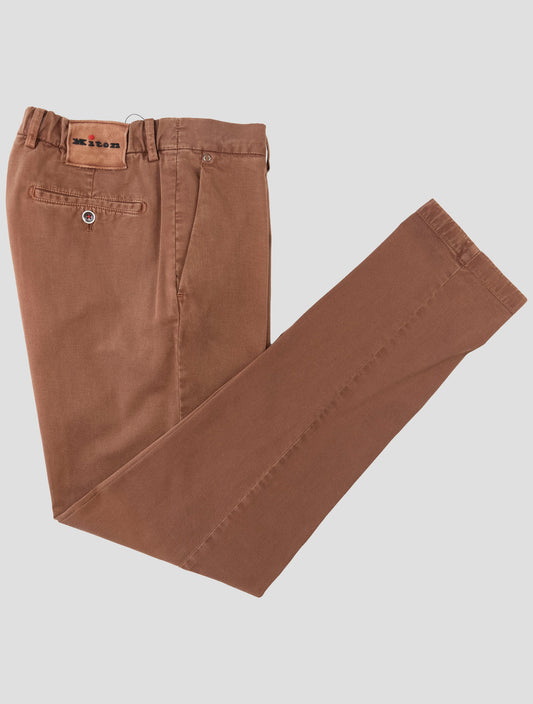 Kiton Brown Cotton Cashmere Ea Pants