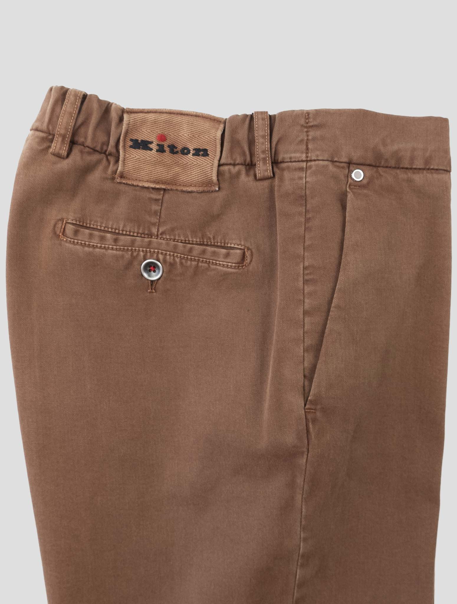 Kiton Brown Cotton Cashmere Ea Pants