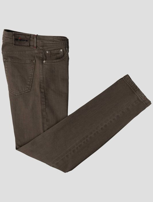 Kiton Brown Cotton Ea Jeans