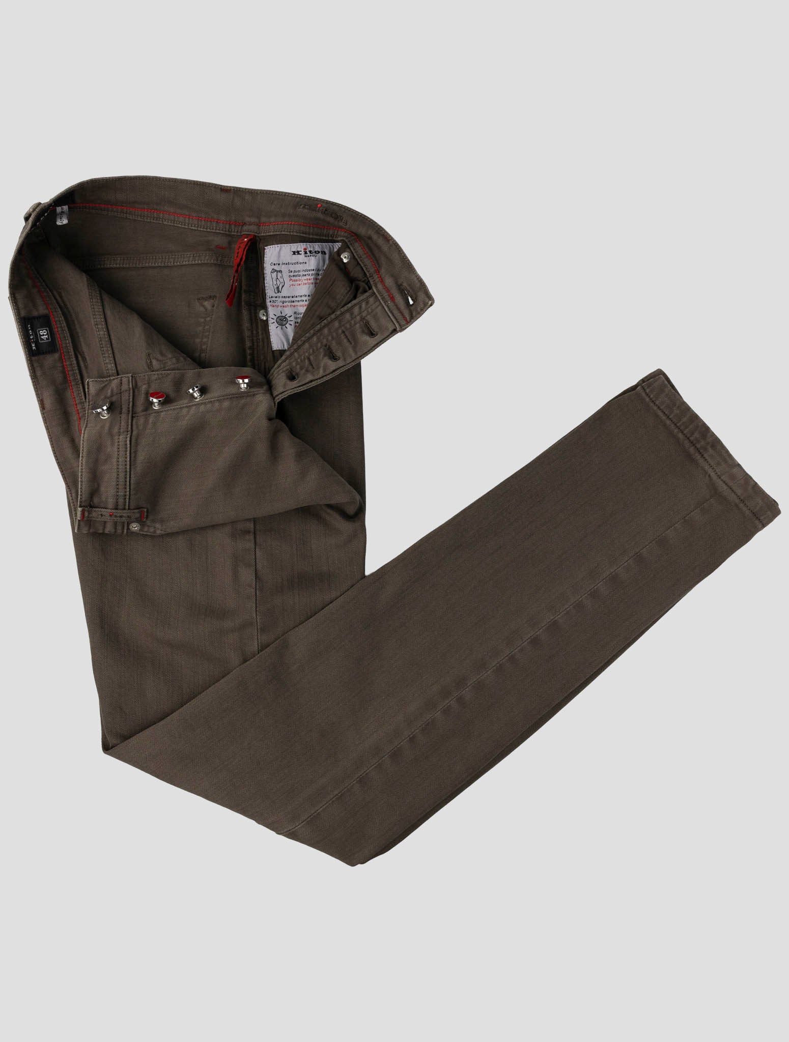 Kiton Brown Cotton Ea Jeans