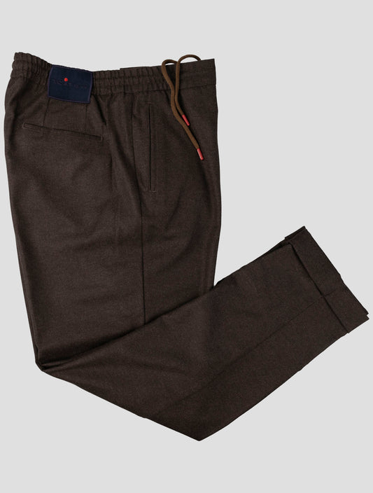 Kiton Dark Brown Virgin Wool Cashmere Pa Ea Pants