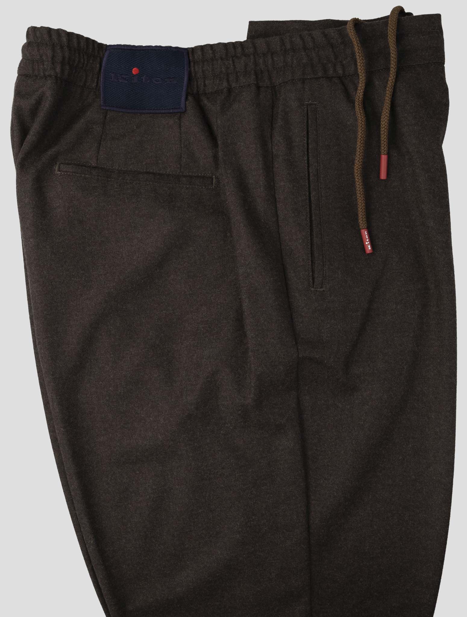 Kiton Dark Brown Virgin Wool Cashmere Pa Ea Pants